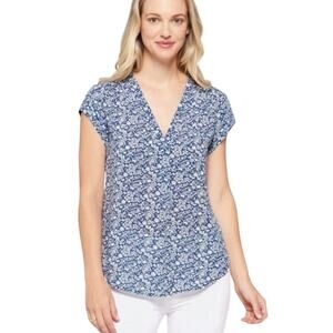 NWOT Monday Fun, Floral Sleeveless Top, Blue/ White, Large